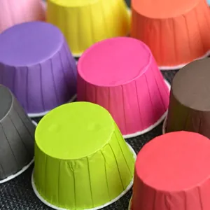 Vibrant heat resistant large cupcake liners in multiple colors for muffin baking