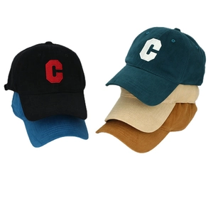Baseball Cap Cotton Letter C Embroidery Soft Top Adjustable Sun Hat Retro Fashion Duck Tongue Cap Men Women
