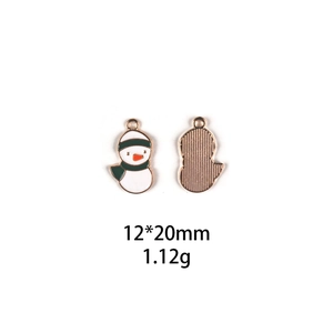 DIY Christmas snowman alloy pendant charm in white and green for jewelry making