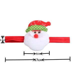 Weihnachts-Haarband mit Weihnachtsmann-Motiv für Kinder, elastisch mit Maßen gezeigt