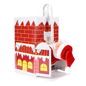 Electric Santa Claus climbing chimney toy with red suit and classic holiday movement