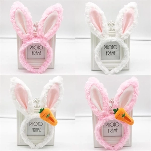 Cute Plush Bunny Ear Headband Soft Long Ears Hair Hoop With Carrot Flower Decorations For Party Cosplay Women Girls
