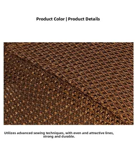 Detail view of brown breathable mesh texture and reinforced sewing on yuppie skull cap