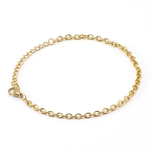 Chic gold anchor link titanium steel bracelet with lobster clasp for men and women