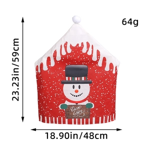 Housses de chaise de Noël bonhomme de neige, 59x48cm, décor festif pour salle à manger