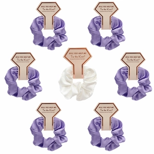 Orecchini Scrunchies in Satin Regalo Proposta Damigella d'Onore Con Carta Matrimonio Accessori per Capelli Donna