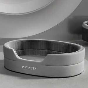 Deep sleep dog bed in dark grey 3D thickened design for pets comfort and support