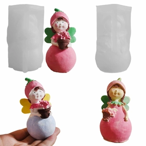 Flower Fairy Elf Silicone Mold Cute Angel Shape DIY Candle Making Plaster Ornament Resin Craft Soap Home Decor