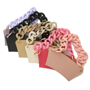 Detailed collection of colorful matte resin phone chains and faux leather card holders