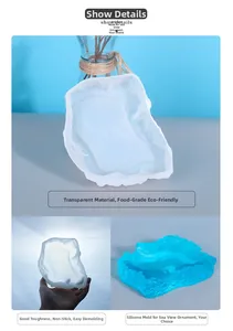 Translucent food-grade silicone resin mold showing flexible wave texture and durability