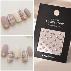5D Embossed Nail Art Stickers With Gold Silver Metal Rim Artificial Pearls Luxury Elegant 5D Relief Nail Decals For Women DIY Decoration