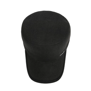 Men's wool blend cadet hat with ear protection and plush lining for outdoor winter wear