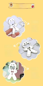 Zinc alloy gingerbread man bottle opener with magnetic surface and mirror polish