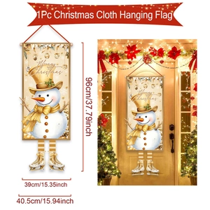 Detailed size specifications for 96x40.5cm Christmas snowman banner and door display