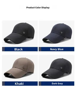 Détails de la casquette business avec logo bouclier et texture de coton premium