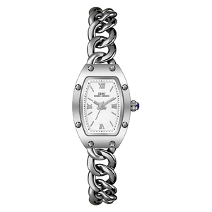 Montre À Quartz Tonneau Pour Femme Mode Bracelet À Grosse Chaîne En Alliage Chiffres Romains Étanche Élégante Bijoux