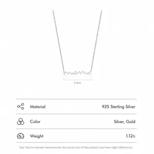 Minimalist 925 sterling silver MOM letter pendant necklace for women layering