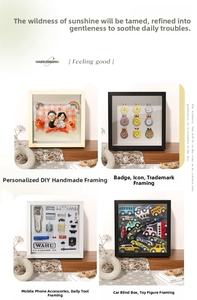 Deep hollow shadow box frame in white, black and wood colors for DIY 3D display