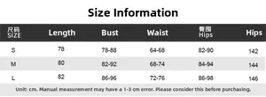 Detailed size chart for ruched bodycon dress with bust, waist, and hip measurements