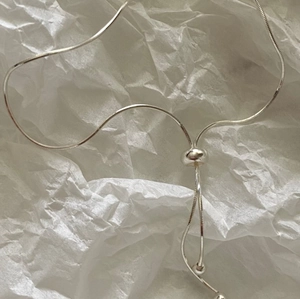 Minimalist S925 sterling silver snake bone bracelet with adjustable slider clasp