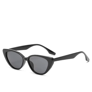 Classic black cat eye sunglasses for women with dark lenses shown from a 45-degree angle