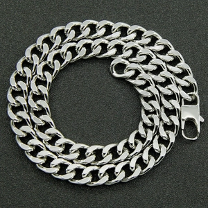 Stainless Steel Cuban Link Chain Necklace Hip Hop Streetwear Minimalist Polished Metal Jewelry For Men Women Fashion