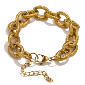 Stainless Steel Thick Chain Necklace Bracelet Hip Hop Punk Chunky Twisted Spiral Texture Jewelry For Men Women