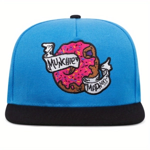 Casquette de baseball bleue et noire avec broderie de donut Munchie Madness