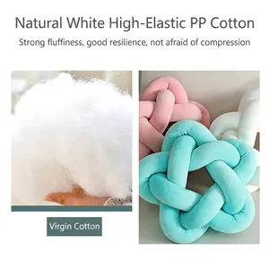 Star-shaped knot cushion with high-elastic PP cotton filling in pink and mint green