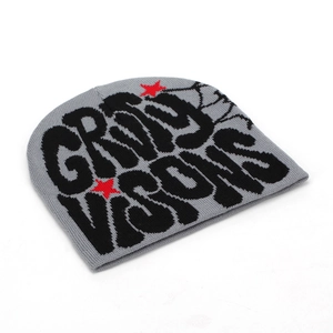 Bonnet En Maille Acrylique Jacquard Lettre Étoile Toile D'araignée Y2K Streetwear Harajuku Esthétique Hiver Chaud Unisexe