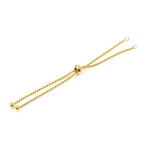 Adjustable golden stainless steel square pearl slider chain for DIY jewelry making