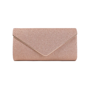 Glitter Sequin Evening Bag Elegant Envelope Clutch For Women Wedding Party Handbag With Detachable Chain Metal Trim