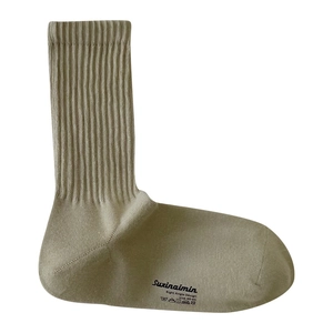 Khaki Baumwoll-Sportsocken mit rechtwinkligem Design und Rippbündchen für Größe 40-45
