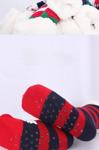 Détails de chaussettes thermiques de Noël avec doublure sherpa et picots antidérapants