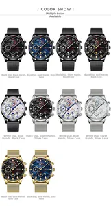 Detailed grid showing ten varieties of men's business watches with mesh straps