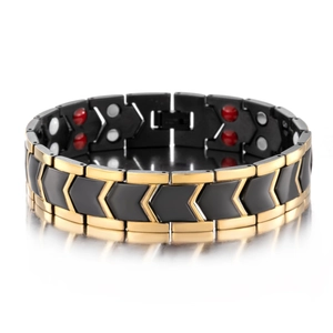 Magnetic Therapy Bracelet Stainless Steel For Men Health Care V-Shape Arrow Link Industrial Style Elegant Accessory