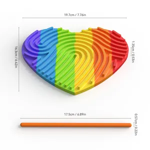 Detailed size specifications of the silicone sensory activity board and colorful accessories