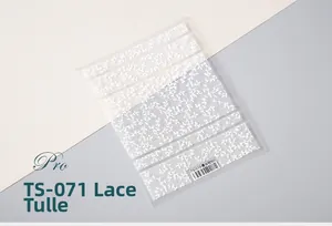 Detail of white lace pattern 5D nail art sticker TS-071 with ultra-thin adhesive backing