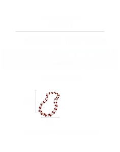 Detailed view of 116cm vintage red glass pearl necklace with size and weight dimensions