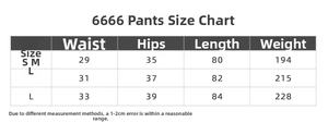Size chart for high waist yoga leggings showing waist, hip, and length in S, M, L