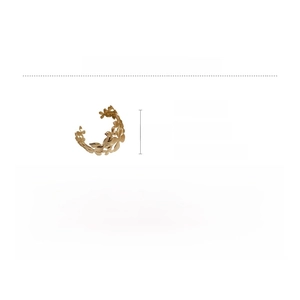 Détail du bracelet manchette feuille dorée avec dimensions et spécifications techniques
