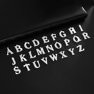 Stainless Steel Alphabet Initial Pendant With Rhinestone Cubic Zirconia For DIY Necklace Jewelry Making Simple Elegant