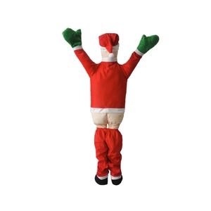 Funny Santa Claus climbing wall decoration in red and green festive plush fabric