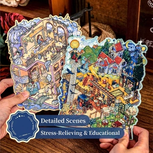 Landscape Scene Stickers DIY Scrapbooking Journaling Art Illustration PVC Cardboard Vintage Oil Painting Decorative