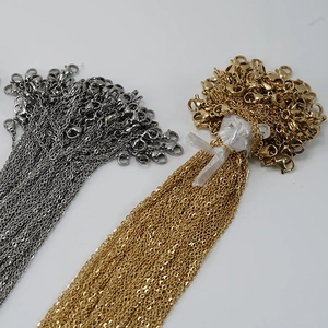 Minimalist 18K gold and silver stainless steel O-chains with lobster clasps for DIY jewelry