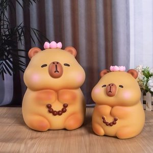 Tirelire En Forme D'Animal Capybara Dessin Animé Ornement Décoratif En Vinyle Cadeau Enfant Décoration Intérieure