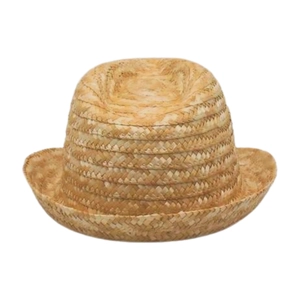 Chapeau de jazz classique en paille tressée beige avec petit bord roulé pour l'été