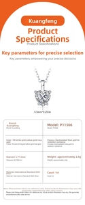 Detailed view of S925 silver heart pendant necklace with 1 carat moissanite and plating