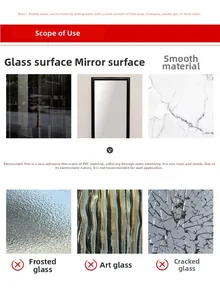 Detailed guide for PVC static cling film showing suitable smooth glass and mirror surfaces