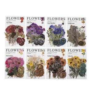 8-pack of floral PET stickers with vintage wax seal motifs for scrapbooking and DIY crafts